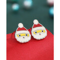 wholesale 925 Sterling Silver Santa Claus Earrings, Small Batch Design, Premium Feel, New Arrival, Autumn Winter Holiday Earrings-0-3