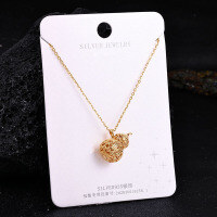 Sterling Silver Gilded Diamond-Cross Pikaxiou Pendant Necklace-S925 Sterling Silver YD-9566 925 Silver
