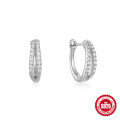 wholesale 925 Sterling Silver Geometric Diamond-Studded Ear Hoops, Ear Clasps, Earrings, European and American Classic Hot-Selling INS Minimalist Style-0-8