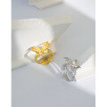wholesale S925 Sterling Silver 409 Korean Version Ins Small and Minimalist Luxury Design Sense Versatile Butterfly Opening Ring for Women-0-1