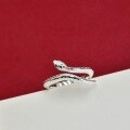 wholesale 925 Sterling Silver Chinese Style Year of the Snake Zodiac Birth Year Ring for Women, Adjustable Opening, Holiday Gift for Girlfriend-0-1