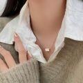 wholesale S925 Sterling Silver Brushed Square Pendant Necklace for Women, New Arrival High-End Versatile Choker-0-2