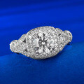 wholesale S925 Sterling Silver New Classic Daily Wear Versatile Fashion One-Carat Simulated Diamond Ring-0-1