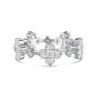 wholesale S925 Sterling Silver Women's Ring with Heart-Shaped Four-Leaf Clover Zircon and Detachable Design, Small Luxury-DY121029-SW-WH 8