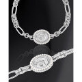 wholesale S925 Sterling Silver 923 Niche Light Luxury Advanced French Elegance Geometric Oval Pearl Fishtail Diamond-Inlaid Bracelet for Women-0-1