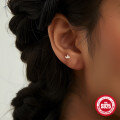 wholesale 925 Sterling Silver Ins Style Diamond Inlaid Octagonal Star Love Flat Head Cartilage Piercing Ear Studs-0-3