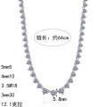 S925 Sterling Silver Full Moissanite Women's Necklace, Luxurious Diamond Design for Layering-0-3