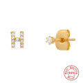 wholesale S925 Sterling Silver INS Minimalist Diamond-Studded Initial Letter Earrings, Popular 26-Letter Women's Jewelry-0-12