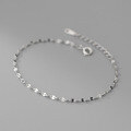 wholesale 925 Sterling Silver Japanese Light Luxury Lip Piece Chain Bracelet for Women, Super Sparkling and Versatile Minimalist Plain Chain Hand Accessory S4902-0-0