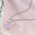 wholesale Metal material, Mu Jing new product simple cute sweet love heart simulated diamond pendant necklace collarbone chain super flash birthday gift-0-3