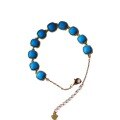 wholesale 18k gold-plated sterling silver natural turquoise bead bracelet with a simple and stylish design, versatile for women-0-4