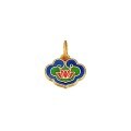 wholesale Gold-plated enamel cloisonné Fu character ingot longevity lock gourd pendant necklace bracelet DIY with blue sand gold finish-0-3