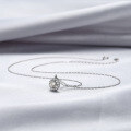 wholesale S925 Sterling Silver Moissanite Diamond Necklace for Women, Ins Style Small and Unique Design Round Pendant Collarbone Chain Wholesale-0-1