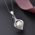 wholesale S925 Sterling Silver Small Freshwater Pearl Pendant Necklace for Women, Minimalist Luxury Style Choker Jewelry-0-2