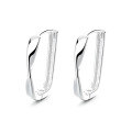 wholesale S925 Sterling Silver European and American Cross-Border Minimalist Twist Ear Clasp Geometric Line Square Circle Small Versatile Earrings-0-5