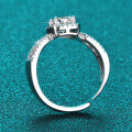 Sterling Silver 1ct Moissanite Vintage Lace Princess Cut Bridal Ring-0-1