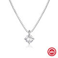 wholesale S925 Sterling Silver Cross-Border Hot-Selling Simple Ins Style Single Zircon Four-Prong Pendant Necklace-0-1