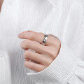 wholesale S925 Sterling Silver Irregular Textured Open Ring Ins Minimalist Niche Design Light Luxury Style-0-2