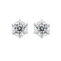 wholesale 925 Silver Live Stream Supply Chain, In-Stock Wholesale 05-1 Carat Snowflake Fashion Light Luxury Moissanite Earrings with Sparkling Diamonds-0-0