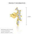 wholesale S925 Sterling Silver Geometric Teardrop Marquise Zircon European Cross-Border French Earrings for Women-0-12