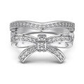 wholesale S925 Sterling Silver Cross-Border Women's Ring with Exquisite Crown, Bow, Teardrop, and Marquise Zircon Design, Light Luxury Advanced Band-0-4