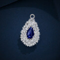 wholesale 925 Silver 2ct Teardrop 6*10 Lab-Grown Ruby Sapphire Emerald Pendant Necklace-0-6