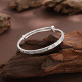 wholesale 999 Silver New Classic Versatile Elegant Push-Pull Enamel Bangle Bracelet for Women with Auspicious Patterns-0-3