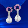 wholesale S925 Silver Metal 14mm Shell Pearl Earrings for Women, Versatile and Elegant, New Live Streaming Style-0-1