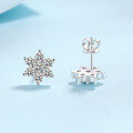 wholesale PT950 Gold Plated 925 Sterling Silver Earrings Women Moissanite Snowflake Earrings Small and Exquisite Ready to Wholesale-0-2