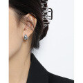 wholesale S925 Sterling Silver Korean Version INS Minimalist Niche Design Versatile Geometric Oval Smooth Textured Ear Clips for Women-0-2