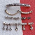 wholesale 999 Silver Jewelry Accessories: Coin with "Fu" Character, Curved Tube, Plum Blossom Semi-Bangle, Three-Way Connector, Pendant for DIY Bracelet-0-2