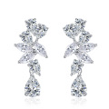 wholesale 925 Silver New High Carbon Diamond Earrings Drop 6*8mm White Diamond Stud Earrings Women Ins-0-4