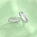 wholesale 925 Sterling Silver Love Intertwined Couple Rings, Men and Women's Matching Pair, Light Luxury Minimalist Openable 520 Valentine's Day Gift-0-2