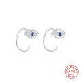 wholesale 925 Sterling Silver Evil Eye Blue Eye Earrings with Rhinestones-0-6
