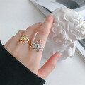 wholesale S925 Sterling Silver 130 Korean Version Ins Evil Eye Set Openable Ring for Women, Versatile Student Ring-0-2