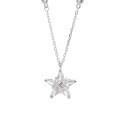 wholesale Sterling Silver S925 Small Five-Point Star Necklace for Women, Minimalist Design, Light Luxury Collarbone Chain, Star Pendant, Poizon Same Style, Christmas-0-4