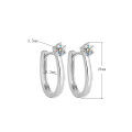wholesale S925 Sterling Silver Moissanite Earrings for Women, Versatile Ear Clips, New Trendy Minimalist Fashion Earrings, Korean-style Hook Earrings-0-5