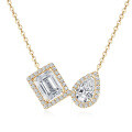 S925 Silver Irregular Moissanite Pendant Necklace for Women-0-5