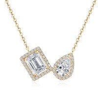 S925 Silver Irregular Moissanite Pendant Necklace for Women-Irregular Moissanite Necklace [K Gold]  925 Silver