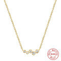 wholesale S925 Sterling Silver Ins-style Small Snake Pendant with Crystal Rhinestones and Pearl Drop Necklace-0-5