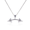 wholesale S925 silver wholesale Korean and Japanese style collarbone chain, popular jewelry pendant drop, cross-border women's barbell accessory necklace-0-4