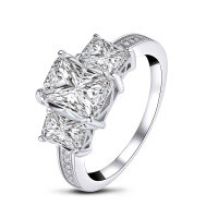 wholesale S925 Sterling Silver Cocktail CZ Ring Light Luxury Engagement Wedding Ring for Women-[Clearance Free Shipping] L Size US Size 7