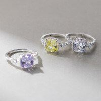 wholesale S925 Sterling Silver Filigree Square Diamond-Inlaid Ring Korean Style Fashion Commuter Ins Aesthetic Hand Jewelry R02002-S925 silver ring with white diamonds Adjustable opening