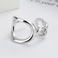 wholesale S925 Sterling Silver Irregular Twist Loop Chain Fashion Open Ring,Ins Trendy Index Finger Ring for Women-0-3
