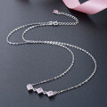 wholesale S925 Silver Korean and Japanese Fashion Minimalist Student Necklace for Women, Zircon Inlaid Creative Geometric Pendant Collarbone Chain Wholesale-0-3