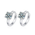 Sterling Silver Four-Prong Moissanite Stud Earrings-0-3