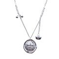 wholesale Fine Silver S999 Wealth God Attracting Fortune Ingot Necklace, Fashionable Retro Ethnic Style Niche Design Collarbone Chain Accessory-0-4