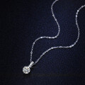 925 Silver 1ct Moissanite Three-Prong Pendant Necklace, Women's Classic-0-0