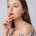 wholesale S925 Sterling Silver Cross Moissanite Earrings for Women, Classic Stud Earrings with Dense Inlaid Ear Clasp Drop Earrings with Silver Needles-0-3