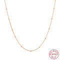 wholesale 18K Gold Plated S925 Sterling Silver Simple Layering Bean Necklace, Versatile Collarbone Chain-0-4